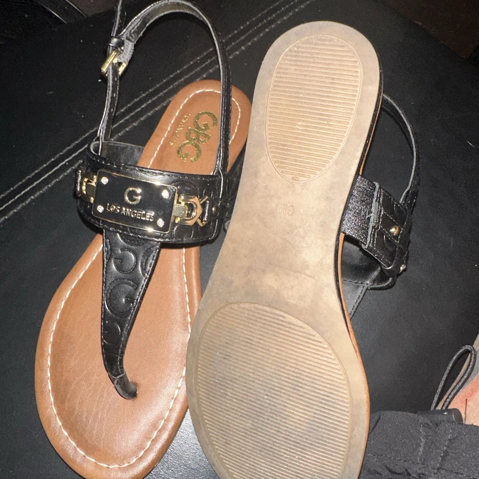 GBG Los Angeles Women's Black Sandals Gladiator Walking Ankle Strap Size 6 - Image 2 of 2