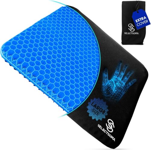 Ergonomic Gel Chair Cushion - Cooling Support for Sciatica, Back, & Coccyx Pain - Picture 3 of 9