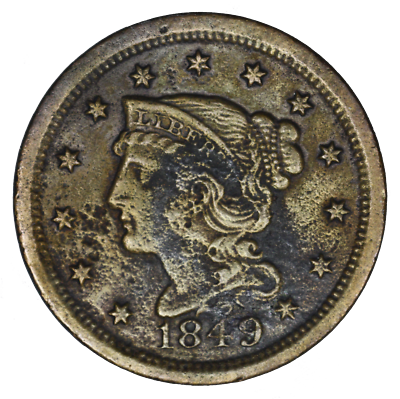 US 1849 Large Cent Stained Porous Pitting A3391 | eBay