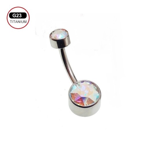 Nur 1 Gramm IMPLANTATQUALITÄT Titan schönste Lünette AB Swarovski VCH Langhantel - Bild 7 von 10