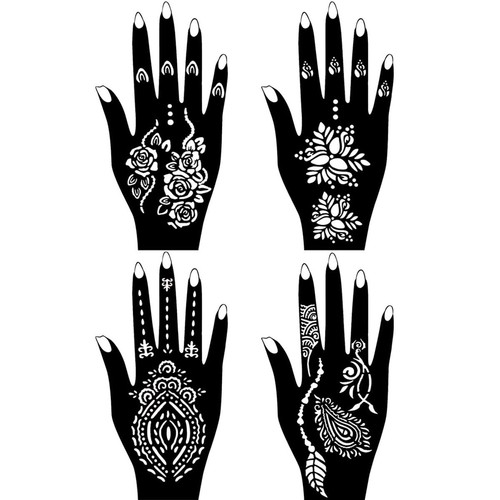 Kits de tatuajes temporales henna 5 tintas 96 plantillas hágalo usted mismo arte regalos para niños - Imagen 2 de 7