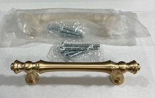 2 Pack 5 Inch Brushed Brass Kitchen Cabinet Handles, Gold Cabinet Pulls