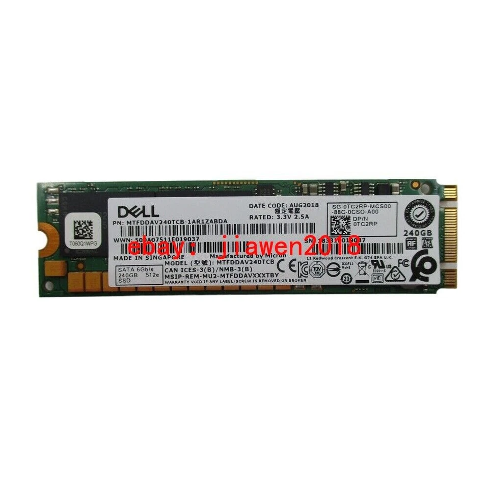 DELL MTFDDAV240TCB 2x 240GB 480GB M.2 2280 6Gbps BOSS SSD SERVER POWEREDGE TC2RP - Image 2 of 4