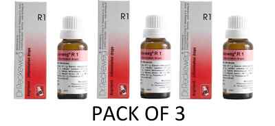 Dr Reckeweg R1 Inflammation Drops 22ml x 3 Cold Fever Sore Throat Relief