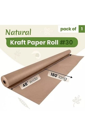 IDL Packaging 48" x 180 feet, 2160 inches Brown Kraft Paper Roll - Picture 2 of 5