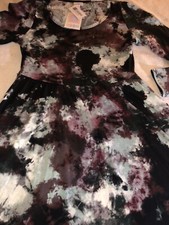 Abito LuLaRoe Ryane manica lunga vita impero blu nero tinta unita 3XL 26/28 🦄