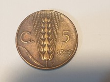 Kingdom of Italy Vittorio Emanuele III 5 Centesimi Spiga 2nd Type 1929