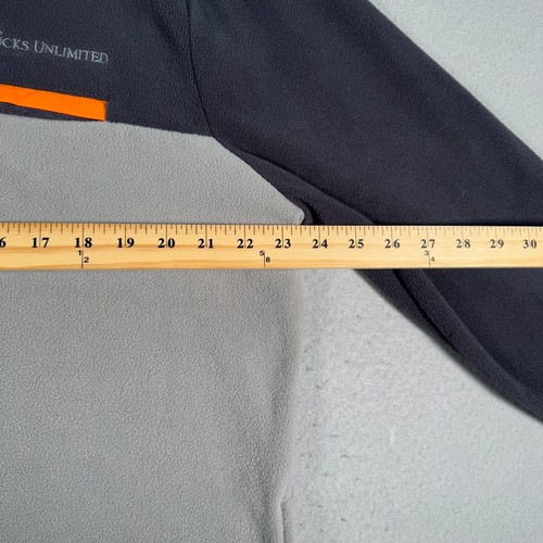 Ducks Unlimited Snap Fleece Jacket Men Large Gray Orange Hunting Comfort Outdoor - Picture 5 of 11