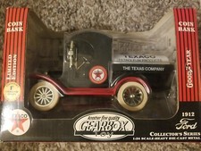 Gearbox 1912 Ford Oil Tanker Texaco Motor Oil Company Toy Diecast Coin Bank