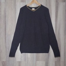 Columbia Vintage Mens Large Grey V Neck Knit Cotton Sweater Outdoor Warm 90s