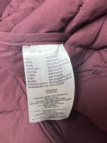 Andrew Marc Women Oxblood Red Hooded Jacket Quilted Puffer Jacket Coat Medium - Picture 7 of 7