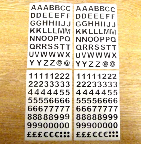 Lettere Numeri Adesivi Vinile Nero Etichette di Plastica Adesive 9.5mm