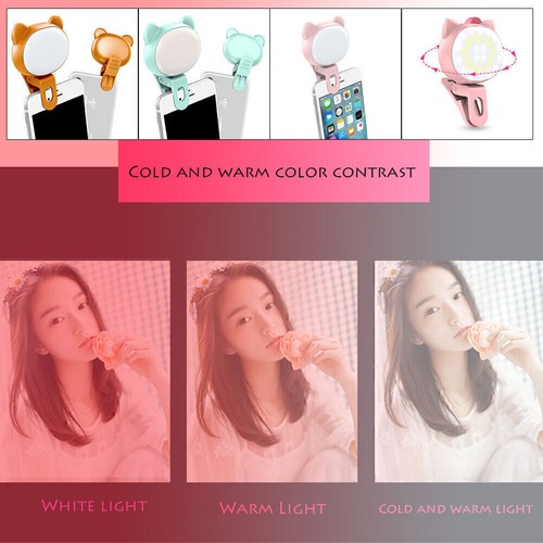 Lovely Portable 16 LED Selfie Flash Fill-in Light Samsung for Smartphone - 第 2/14 張圖片