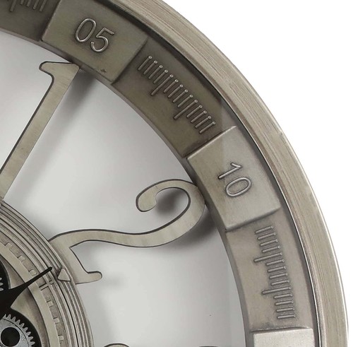 NEW Maurice Industrial Silver Metal Moving Gears Wall Clock, 80cm - Picture 3 of 6