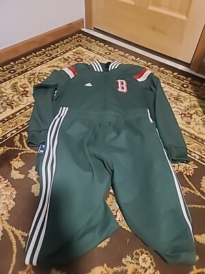 Milwaukee Bucks NBA Adidas Warm-Up Suit Jacket & Pants Large Red Green Colors