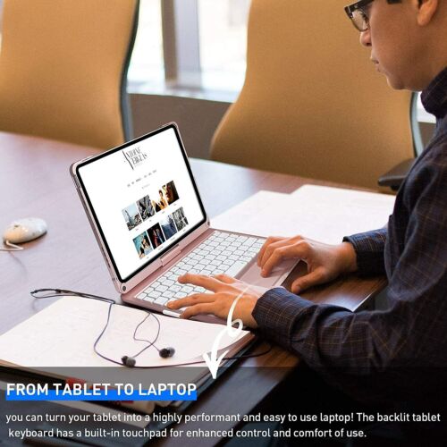 Für iPad 7/8/9. Air 4/5. 10,9" Pro 11" Smart Case Hülle mit Touchpad Tastatur - Bild 31 von 82
