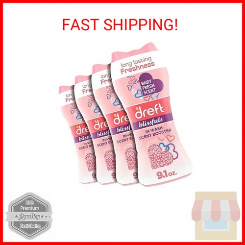 Dreft Blissfuls In-Wash Scent Booster Beads, Baby Fresh Scent, 9.1 oz (4 Pack)