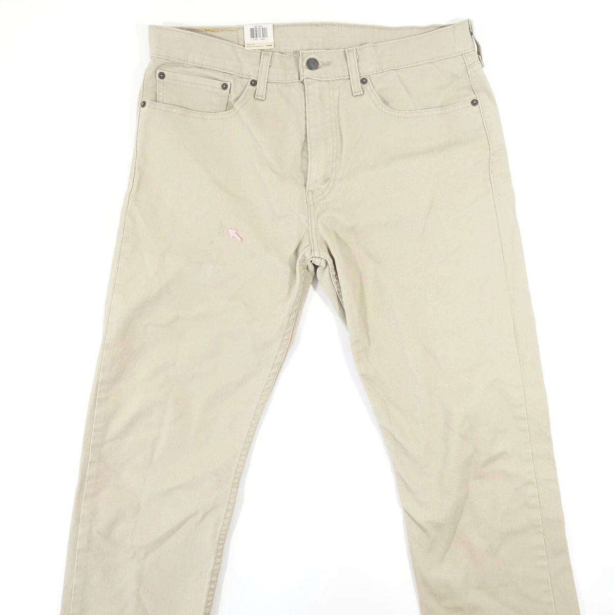 LEVIS 502 0009 BEIGE KHAKI 34X32 REGULAR TAPER STRETCH JEANS MENS