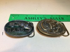 Vintage Bass Anglers Sportsman Society Belt Buckles 1986  1987 20th Anniversary