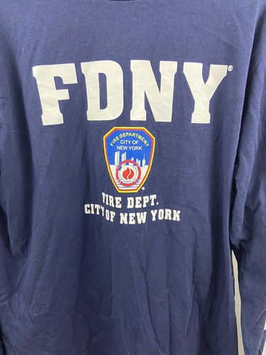 FDNY Officially Licensed New York Fire Dept Navy Blue Sz M Long Sleeve Shirt - Picture 2 of 8