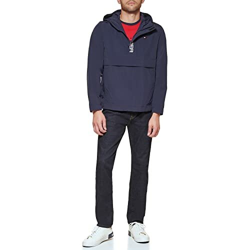 Tommy Hilfiger Retro Water Resistant Anorak in Green/Yellow/Navy
