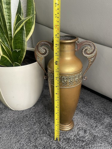 Art Deco Vase Brass Copper TIEL HOLLAND CK 1906 Maker stamped Pitcher 16 X 14.5” - Picture 5 of 14