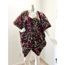 Vintage años 80 bloque de color tela ankara / vestido cocoon / zeena dorado africano