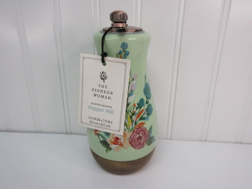Pioneer Woman Pepper Mill Painted Meadow Floral Green Stoneware - Picture 10 of 16