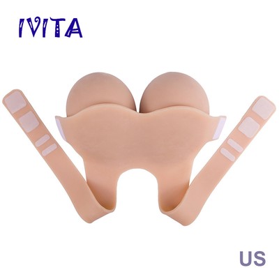 Prothèses Mammaires En Silicone IVITA 15XL - Pour Drag-queen Ou Volume Important - Béige, Bonnet L - Sur Mesure Possible