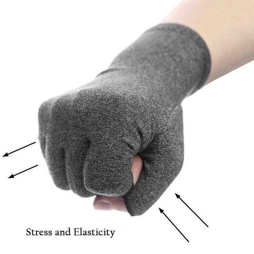Fingerless Heated Arthritis Hand Support Compression Gloves Brace Pain Relief A+ - Bild 3 von 14