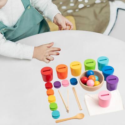 Balls in Cups Montessori Toy Color Preschool Sensory Toys