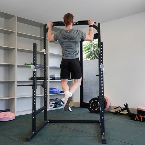 ATTIVO L2 Heavy Duty Half Power Cage Weight Lifting Squat Rack & Dip Station Tow - Picture 5 of 10