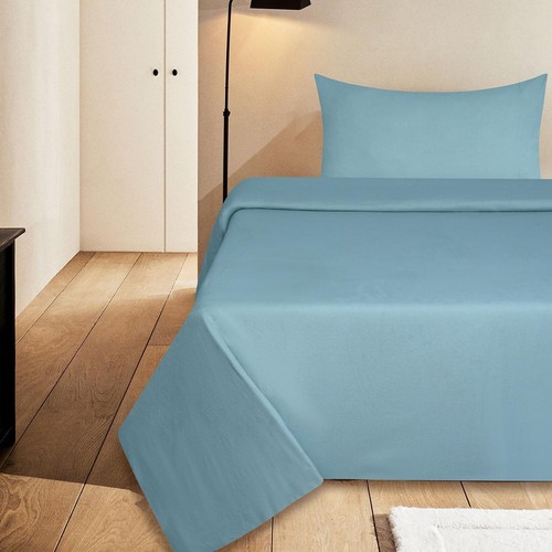100% Cotton Flannel Sheet Set - 4 Piece Heavyweight Brushed King, Stone Blue - Picture 2 of 8