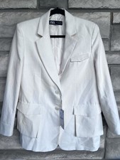 Zara Oversized Linen Blend Blazer Small new