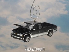 2002 Chevy Silverado 1500 Crew Ext Cab Pickup Truck Christmas Ornament 1/64 NEW 