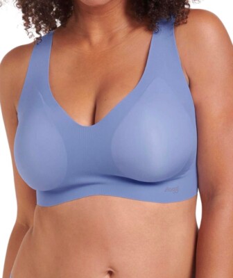 Sloggi Crop Top Bralette Zero Feel EX blau Gr. XS ohne Bügel wattiert 10186738 Neu