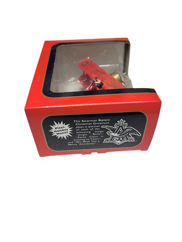 Anheuser-bush Budweiser Stearman Biplane Plane Christmas Ornament Plays Music - Picture 3 of 7