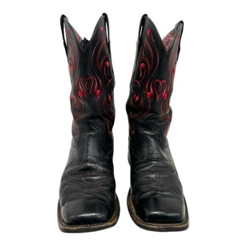 Ariat schwarz und rot Leder Western Cowgirl Southwestern Stiefel Damen 7 - Bild 3 von 15