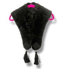 Early 1920s Sheared Beaver Fur Stole w/ Tassels Fits S/XS