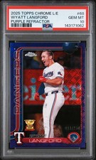 2025 TOPPS CHROME LOGOFRACTOR EDITION #68 WYATT LANGFORD 011/250 PSA 10