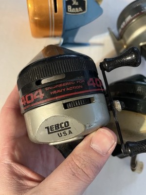 Lot (3) ZEBCO 404 202 Reels & Japan The Bass Vintage Reel - ALL