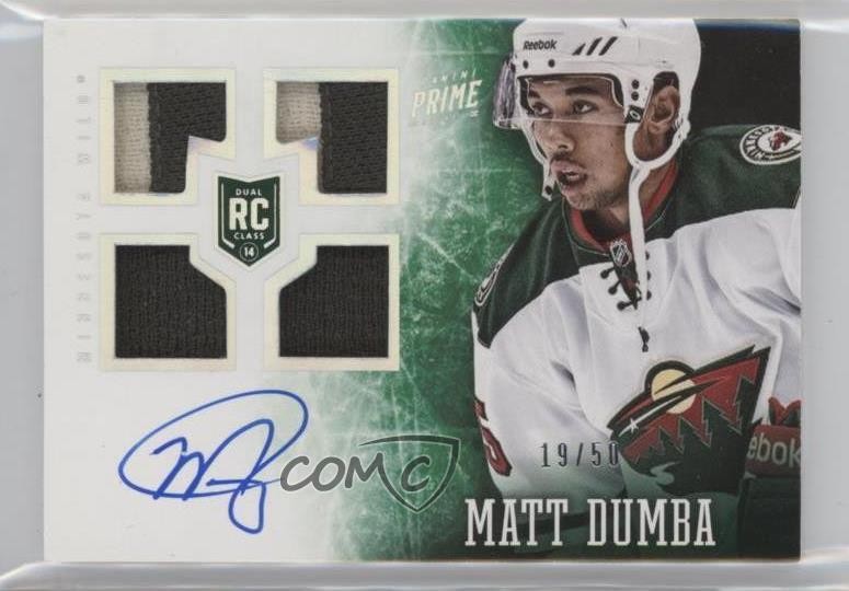 2013-14 Panini Prime Auto Holo Silver 19/50 Matt Dumba #160 Rookie Patch RC 1dw
