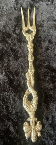 Vintage "Steampunk" verziert gestempelt "AGNAN ITALY" Oliv Gabel Made in Italy