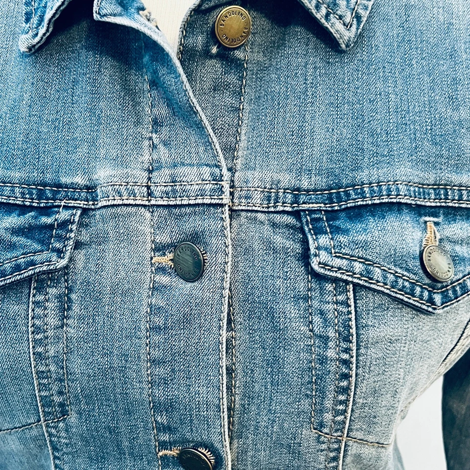 Chaqueta Decorativa Bandolino Denim Pequeña Nueva M Foto 3 de 4