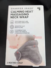 Calming Heat Massaging Neck Wrap Sharper Image 9 Combinations Gray One Size