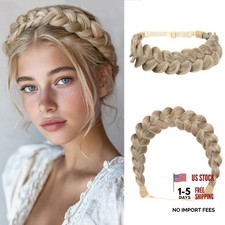 Wide Elastic Braided Headbands for Women with Adjustable Strap 1PC-Sunny Blonde