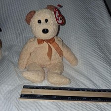 Rare TY Beanie Baby "Huggy" Bear 2000 Brown Plush with Tag Errors