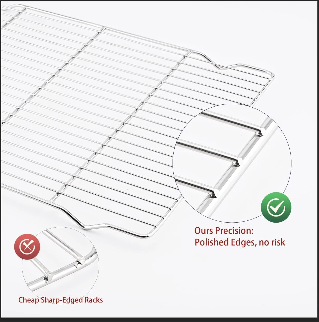 2Pk Cooling Racks for Baking 10x15" Heavy Duty Stainless Steel Wire Oven cooking
Opens in a new wind
