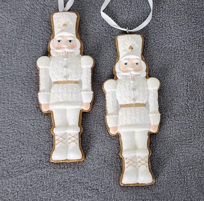 Gingerbread Nutcracker Cookie Ornaments Baker Baking Christmas Kitchen 2 Pc NEW
