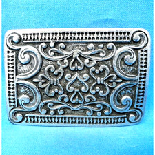 Western Southwestern Dress Belt Buckle Scroll Coastal Cowgirl Vtg P Cow .MMR193